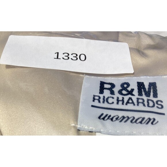R&M Richards Jacket Womens 24W Champagne Glitter Open Front Tie Waist Evening - Picture 9 of 10
